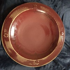 Round Brownish-Red Platter
